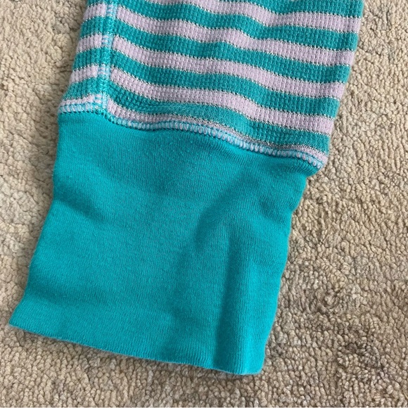 Victoria’s Secret Thermal Pajama Set Pants Henley Top Striped Metallic Small - Picture 11 of 15